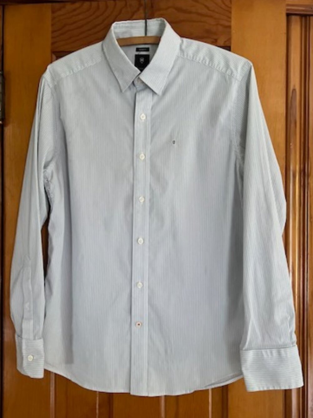 Victorinox Swiss Tailored Fit Vented Stripped  Cotton-Stretch Shirt Men's Size M